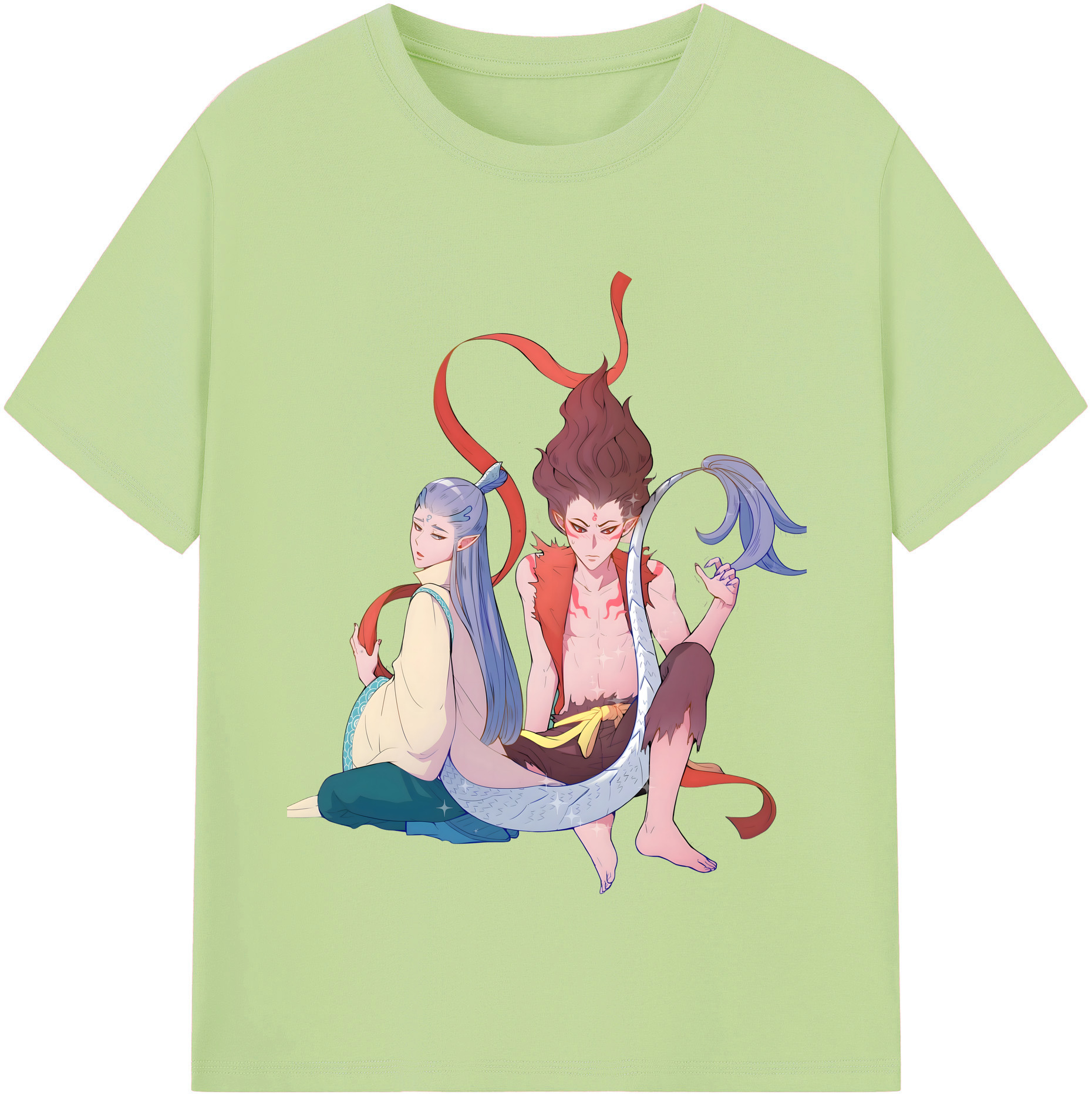 （画像用） Ne Zha 2 ナタ 魔童の大暴れ 綿100％半袖Tシャツ（フロントプリント）